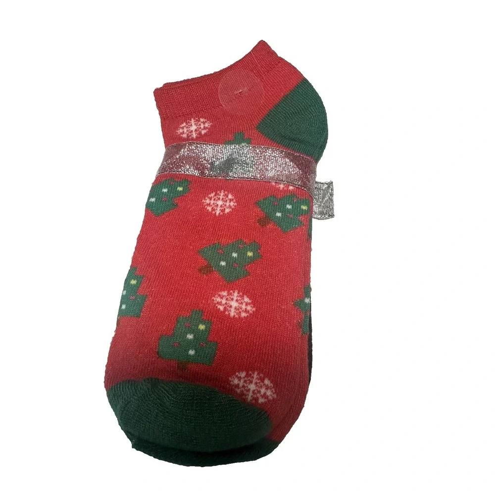 holiday time‎ 2 pairs womens christmas low cut ankle socks size 4-10